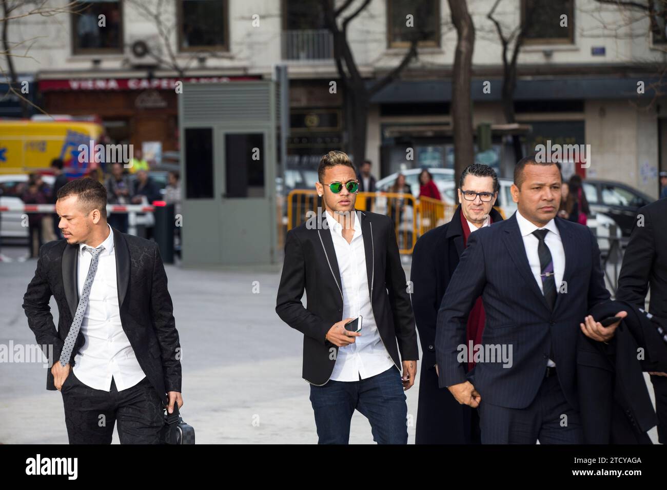 Madrid, 02.02.2016. Der Spieler Neymar aus Barcelona muss vor dem Nationalgericht aussagen. Foto: Ángel de Antonio ARCHDC. Quelle: Album / Archivo ABC / Ángel de Antonio Stockfoto