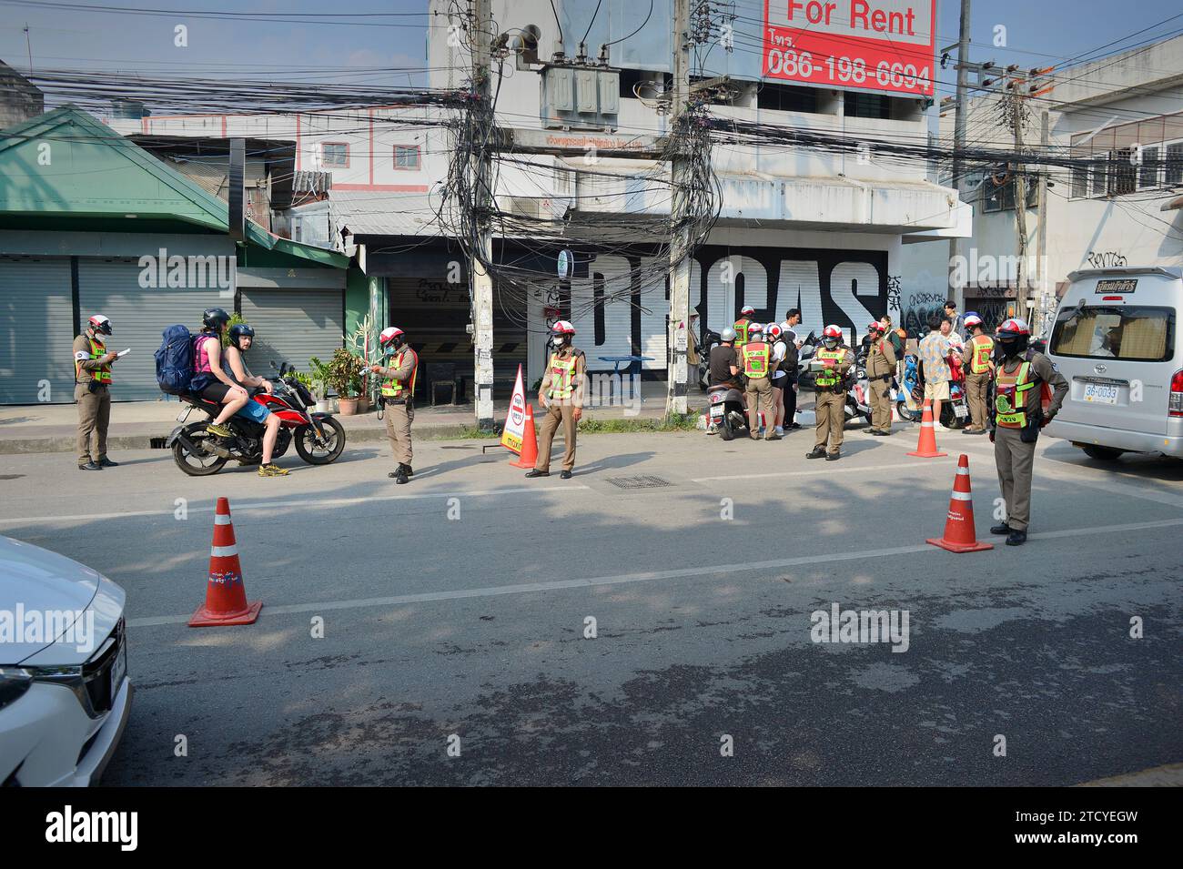 Verkehrspolizisten Chiang Mai Thailand Stockfoto