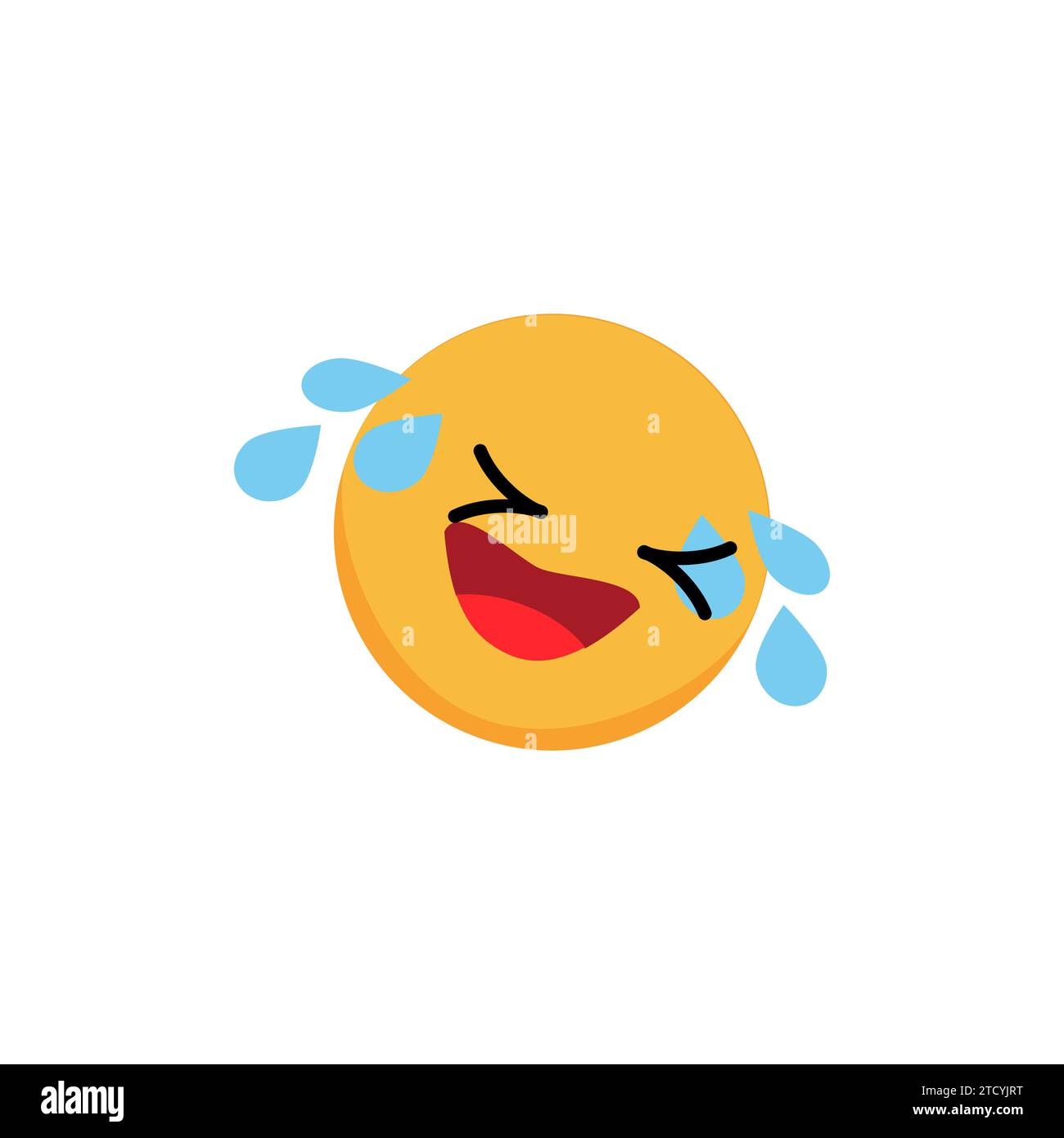 Smiley lacht zu Tränen. Comic-Emoji. Vektorabbildung Stock Vektor