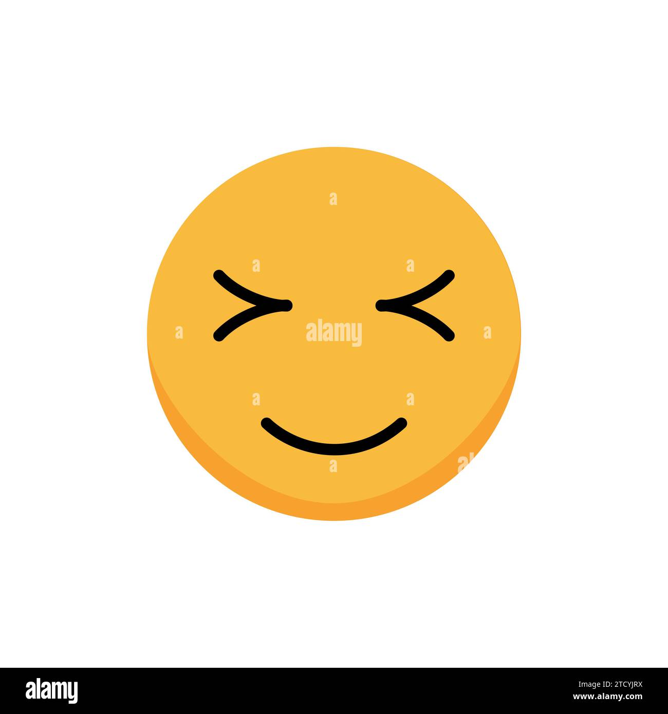 Smiley mit geschlossenen Augen. Comic-Emoji. Illustration des flachen Vektors. Stock Vektor