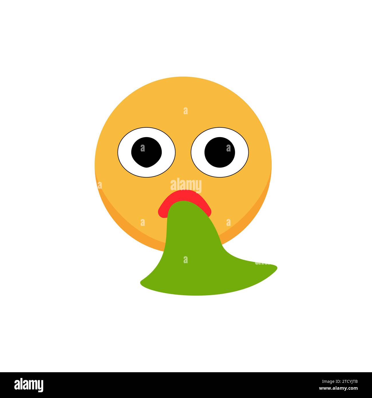 Smiley fühlt sich krank. Comic-Emoji. Illustration des flachen Vektors Stock Vektor