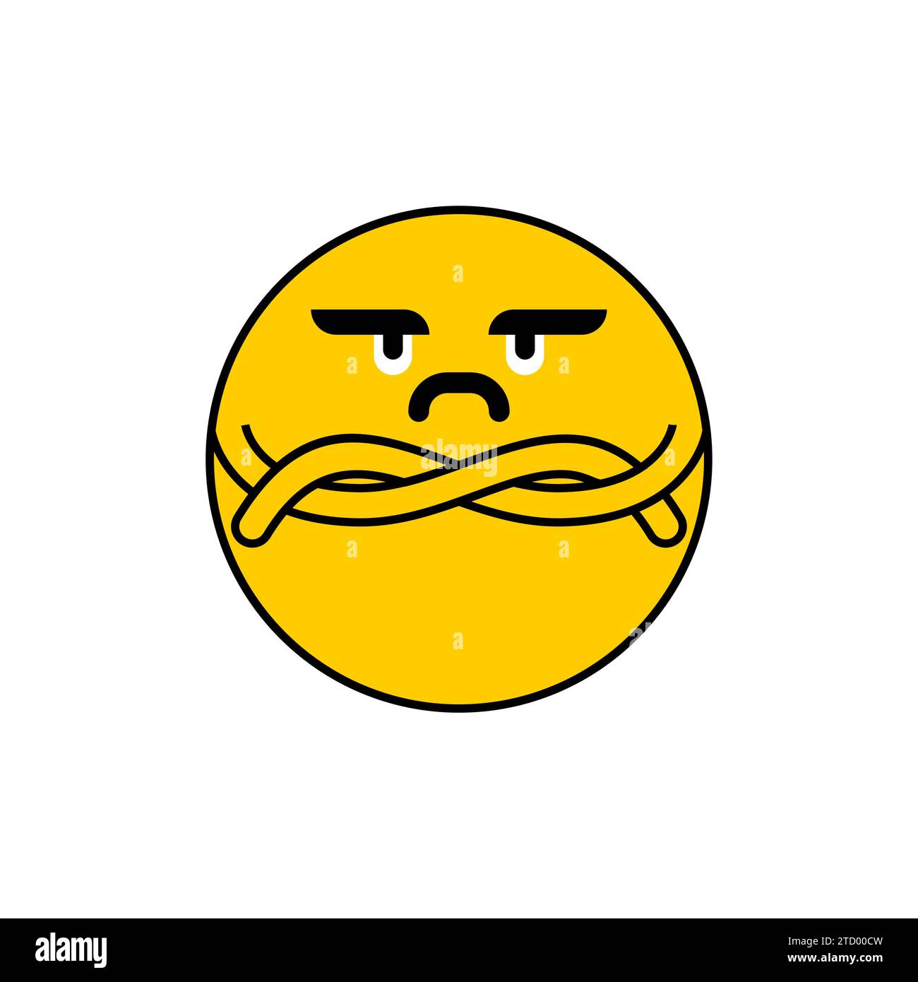 Wütende Emotionen. Unglückliches Gesicht. Aggressives Emoji Stock Vektor