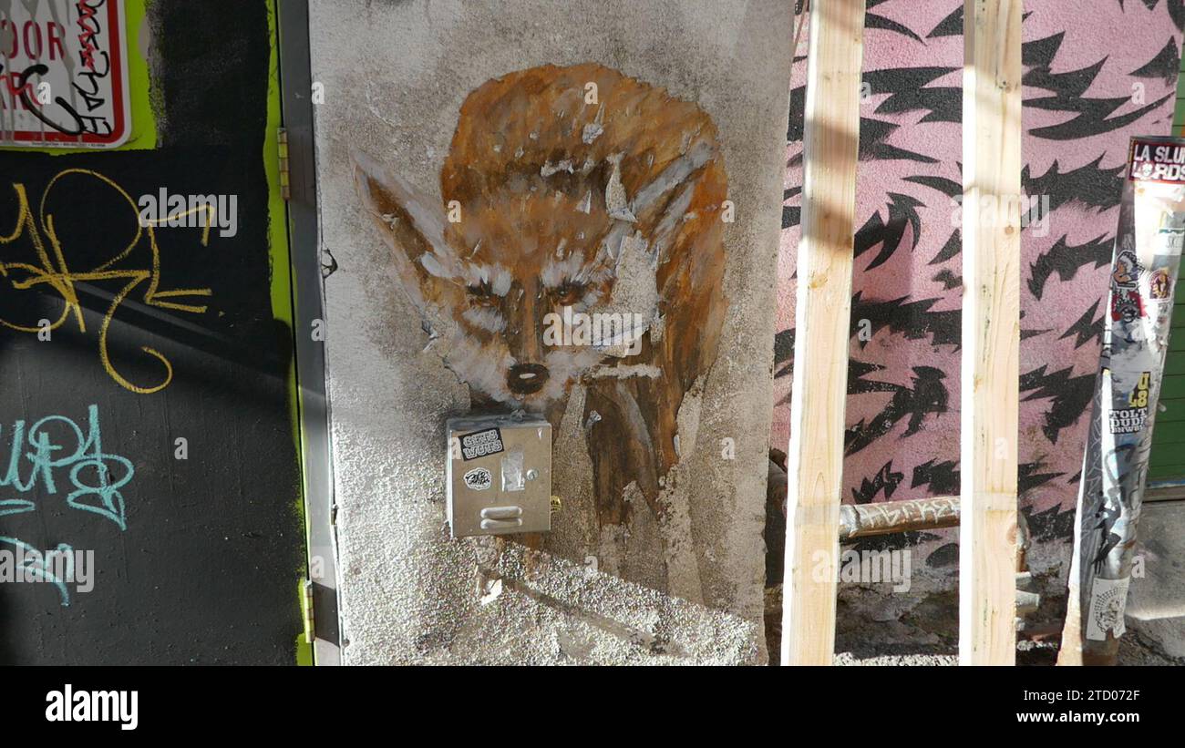 Los Angeles, Kalifornien, USA 13. Dezember 2023 Indian Alley Street Art Wandbilder in Downtown Los Angeles am 13. Dezember 2023 in Los Angeles, Kalifornien, USA. Foto: Barry King/Alamy Stock Photo Stockfoto