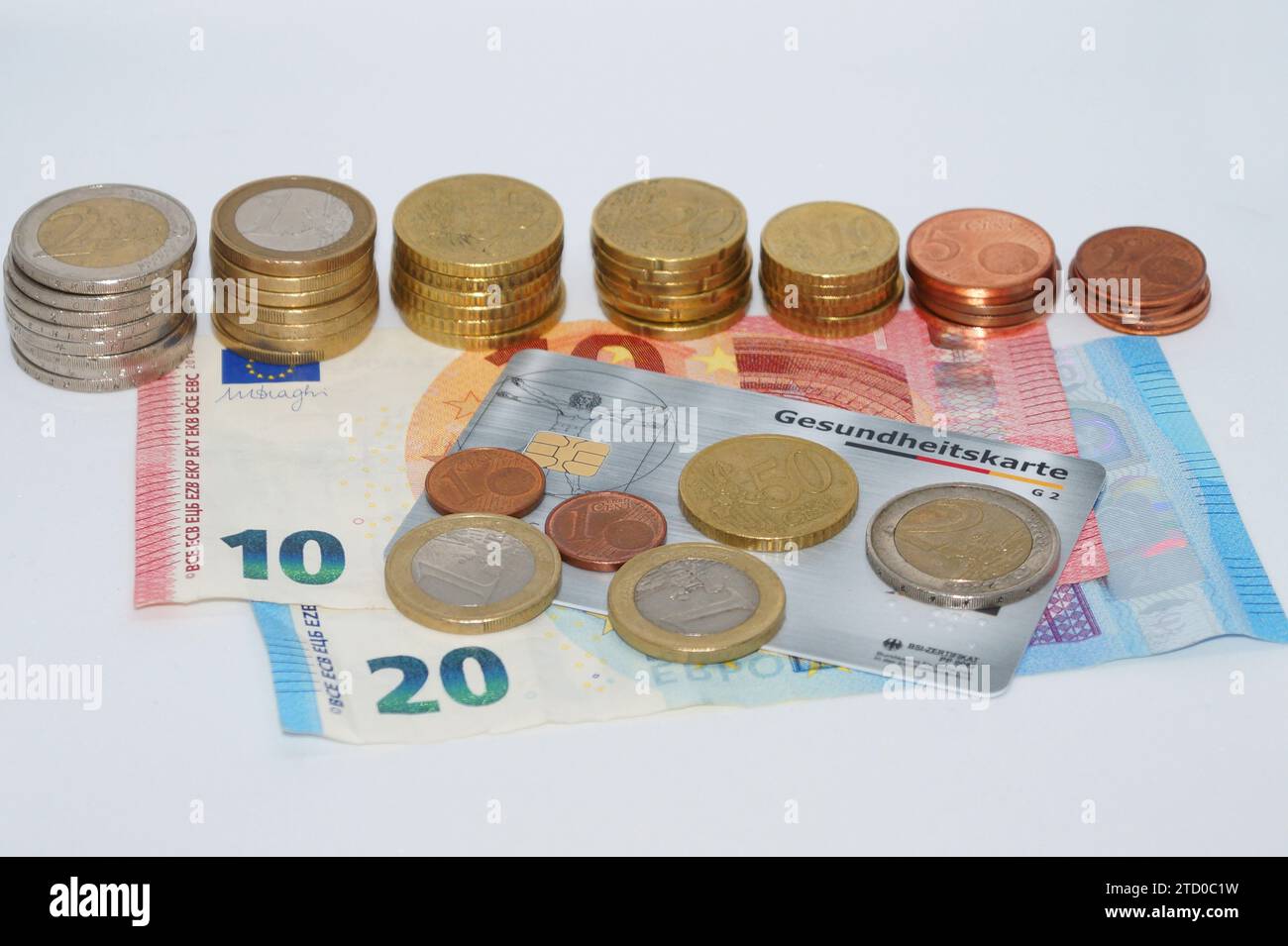 Gesundheitskarte mit Euro, symbolisches Bild für medizinische Kosten Stockfoto