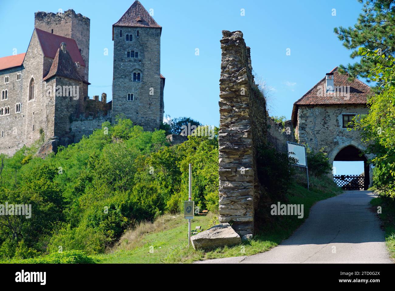 Kleinste Stadt Österreichs, Schloss Hardegg, Hardeg im Thayatal, Niederösterreich, Österreich Stockfoto