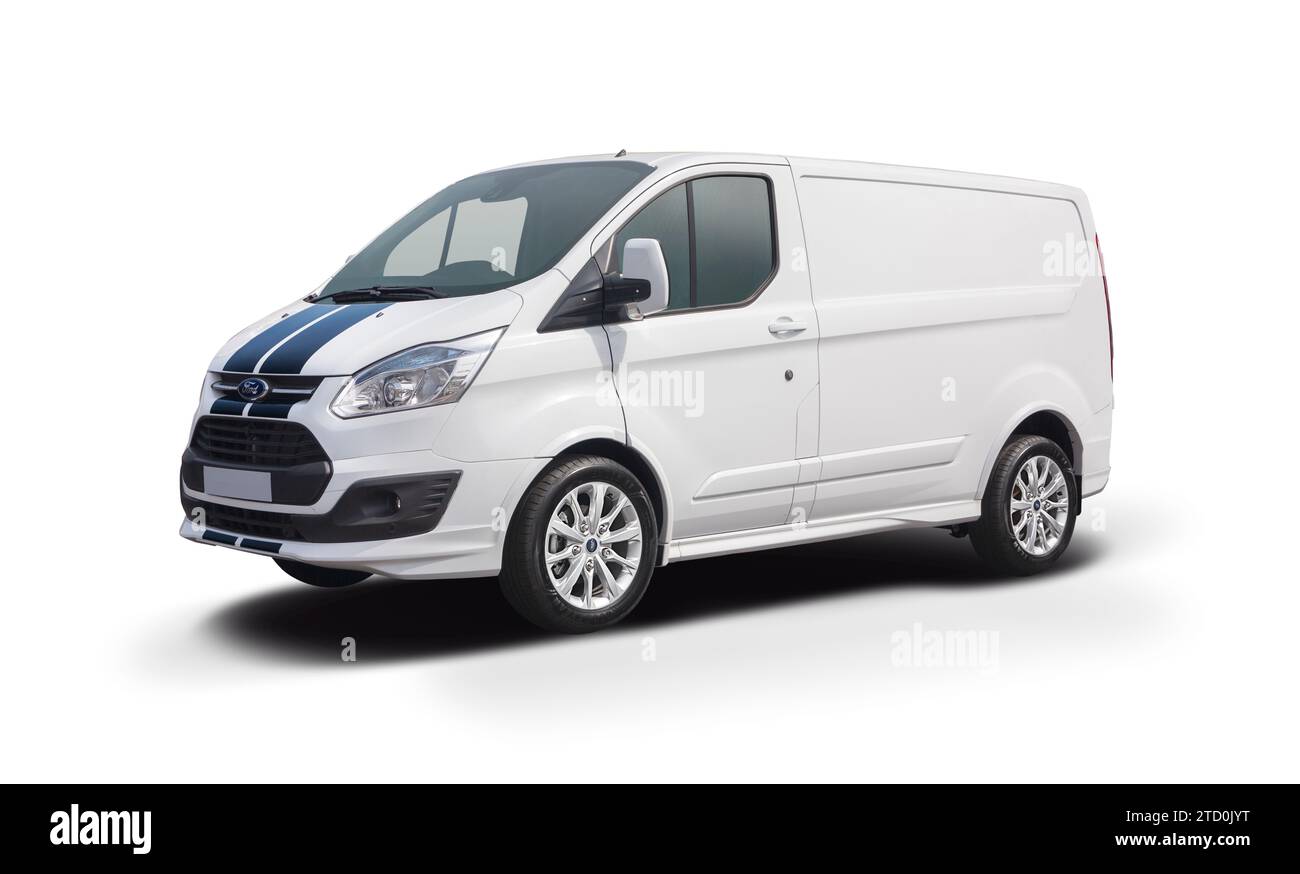 Ford Transit Custom Van isoliert auf weißem Hintergrund Stockfoto