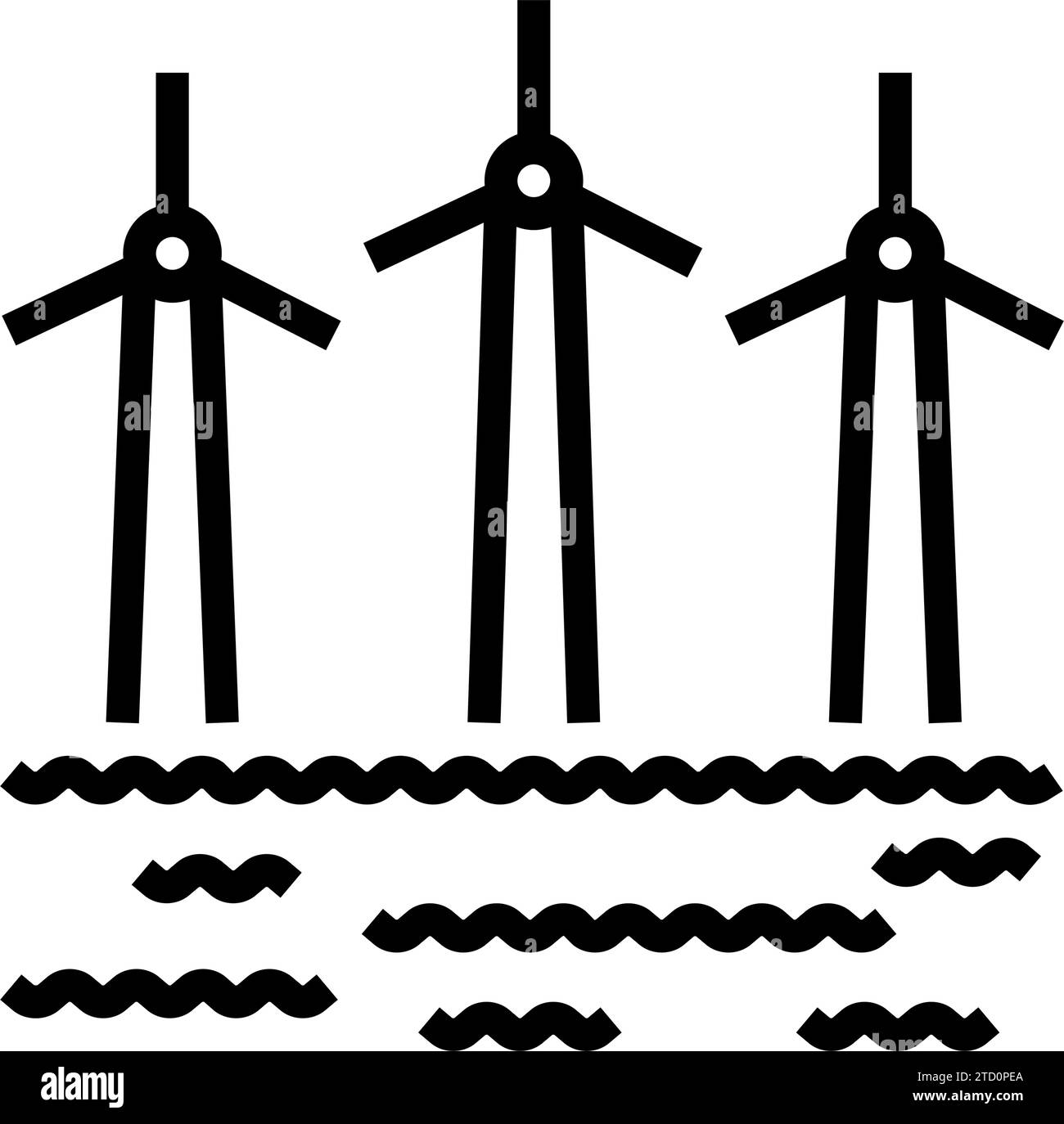 Offshore-Windenergieanlage - Symbol-Vektorillustration Stock Vektor