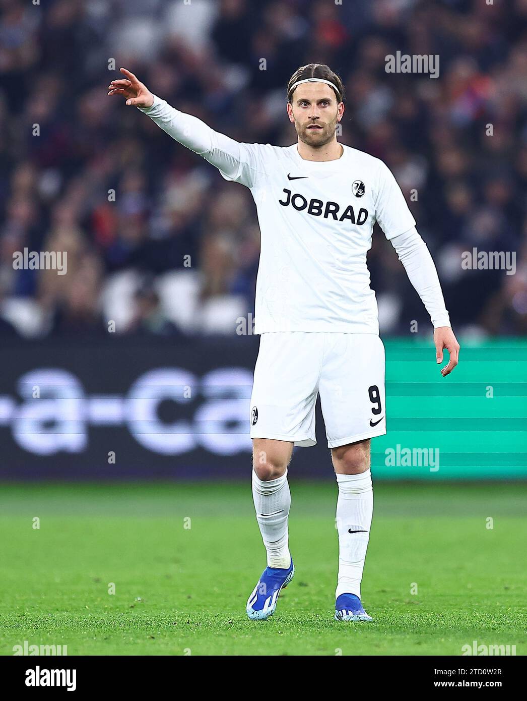 Lucas Holer vom SC Freiburg während des Fußballspiels West Ham United gegen SC Freiburg, UEFA Europa League, London, Großbritannien. Quelle: Michael Zemanek Credit: Michael Zemanek/Alamy Live News Stockfoto