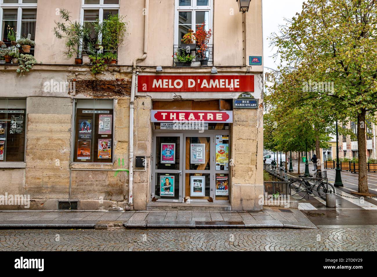 Le Mélo d’Amélie ein Theater für darstellende Künste, Comedy-Club in der Rue Marie Stuart, im 2. Arrondissement von Paris, Frankreich Stockfoto