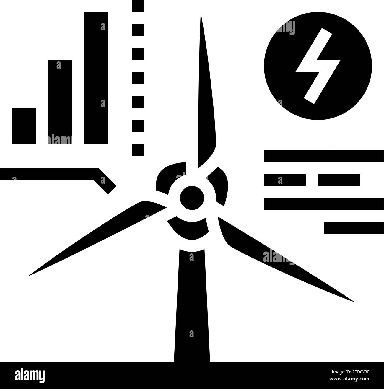 Energieeffizienz Windkraftanlage Glyphe Symbol Vektor Illustration Stock Vektor