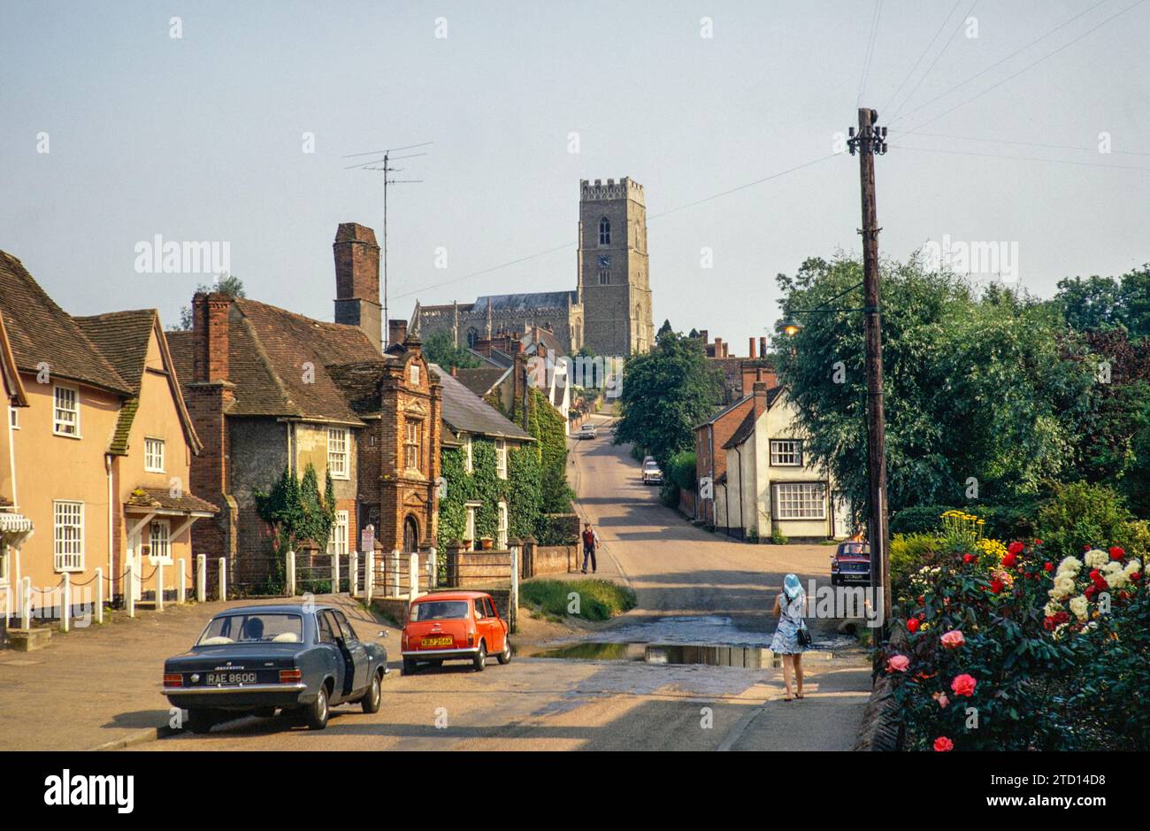 Village of Kersey, Suffolk, England, Großbritannien Juli 1972 Stockfoto