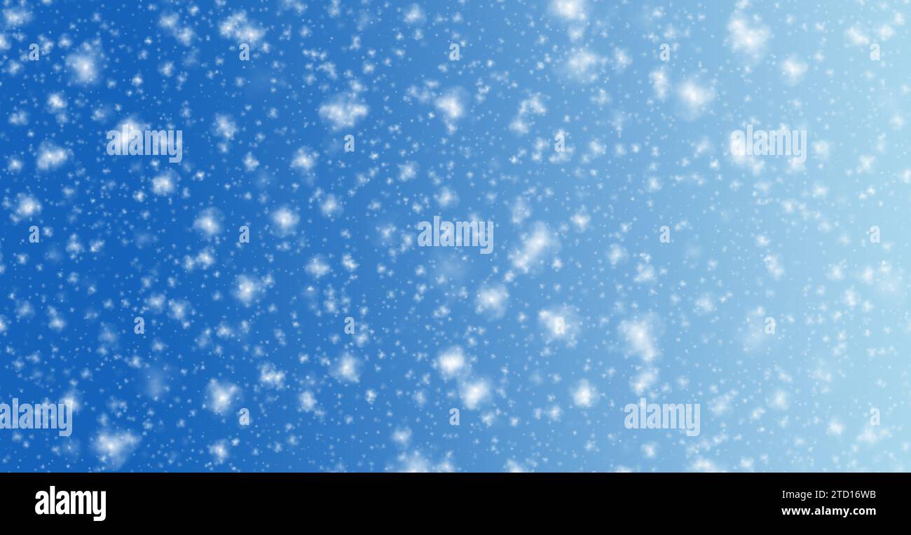 Abstrakter Hintergrund mit Schneemuster auf blauem Hintergrund Stockfoto