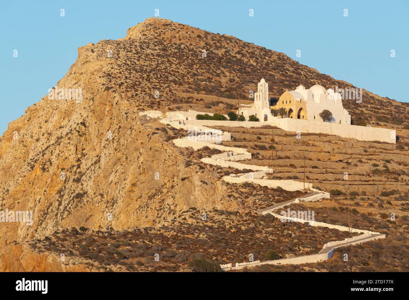 Kirche von Panagria, oberhalb von Chora, Folegandros, Griechenland Stockfoto