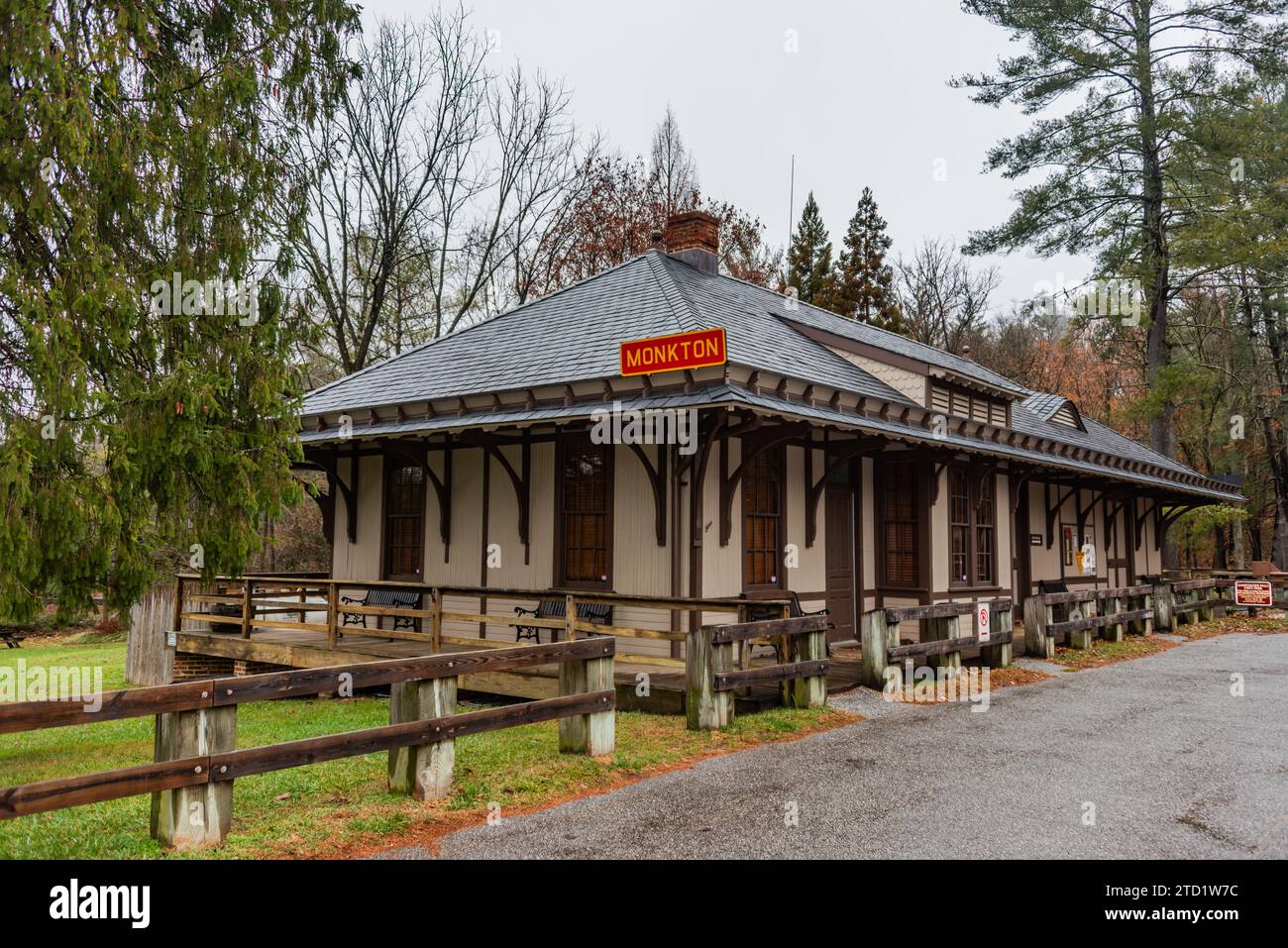 Die historische Monkton Railroad Station, Maryland USA Stockfoto