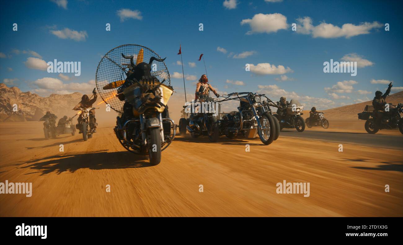 ERSCHEINUNGSDATUM: 24. Mai 2024. TITEL: Furiosa: A Mad Max Saga. STUDIO: Village Roadshow Pictures. DIREKTOR: George Miller. HANDLUNG: Die Geschichte der abtrünnigen Kriegerin Furiosa vor ihrer Begegnung mit Mad Max. DIE HAUPTROLLE: CHRIS HEMSWORTH als Dementus. (Credit Image: © Village Roadshow Pictures/Entertainment Pictures/ZUMAPRESS.com) NUR REDAKTIONELLE VERWENDUNG! Nicht für kommerzielle ZWECKE! Stockfoto