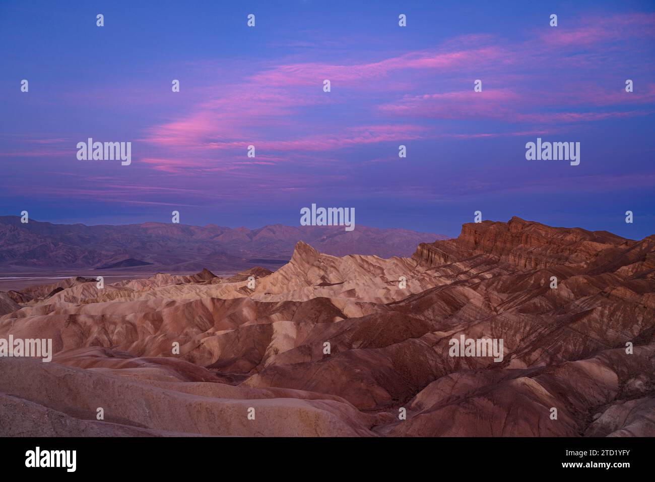 Zabriskie Point View at Dawn, Death Valley National Park, Kalifornien. Stockfoto