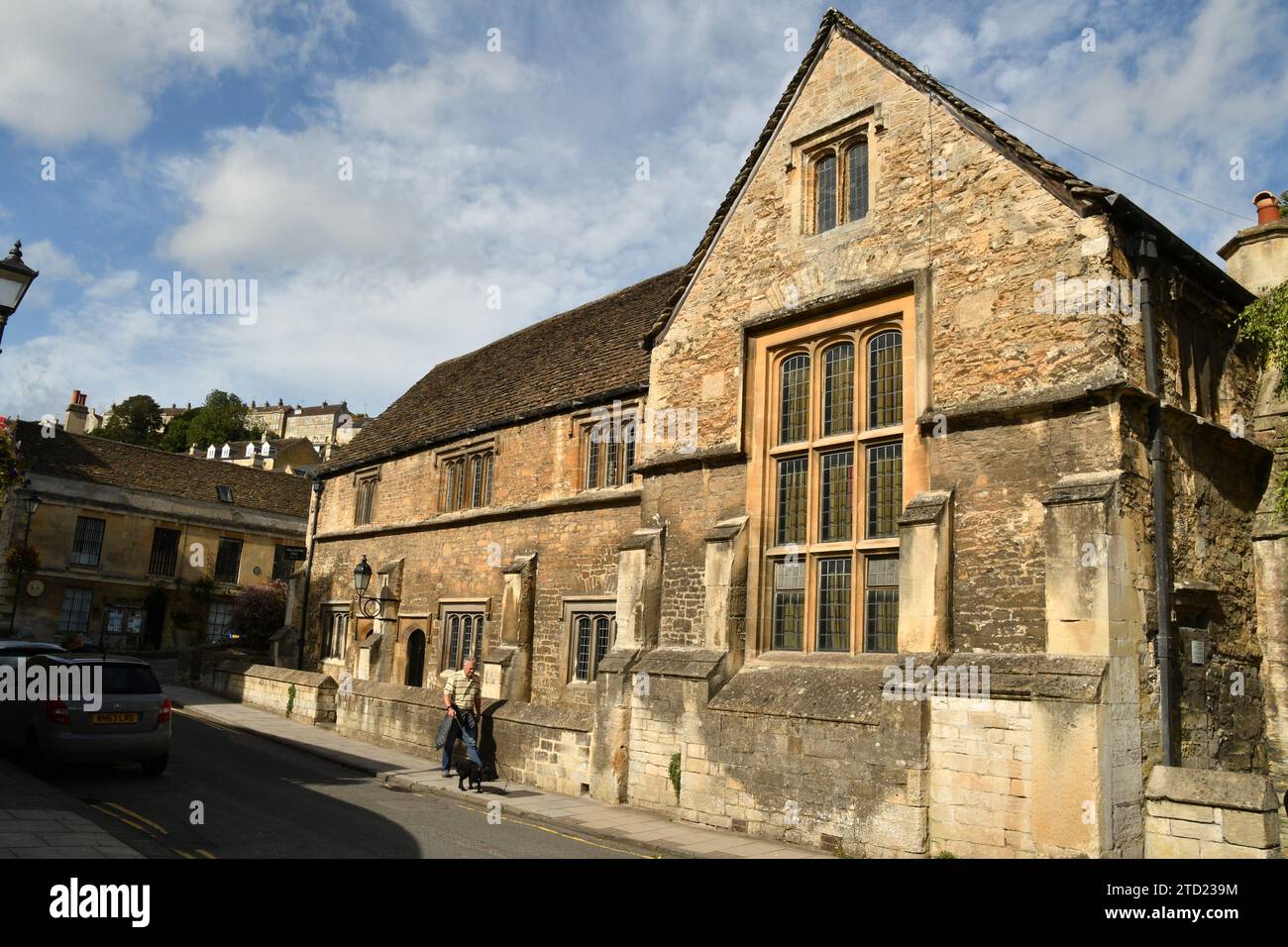 Die Wallington Hall wurde im frühen 1500 mit lokalem Stein von einem wohlhabenden Wäschesteinen errichtet. Es wurde im Laufe der Jahre als Kirchensaal genutzt, Jungen scho Stockfoto