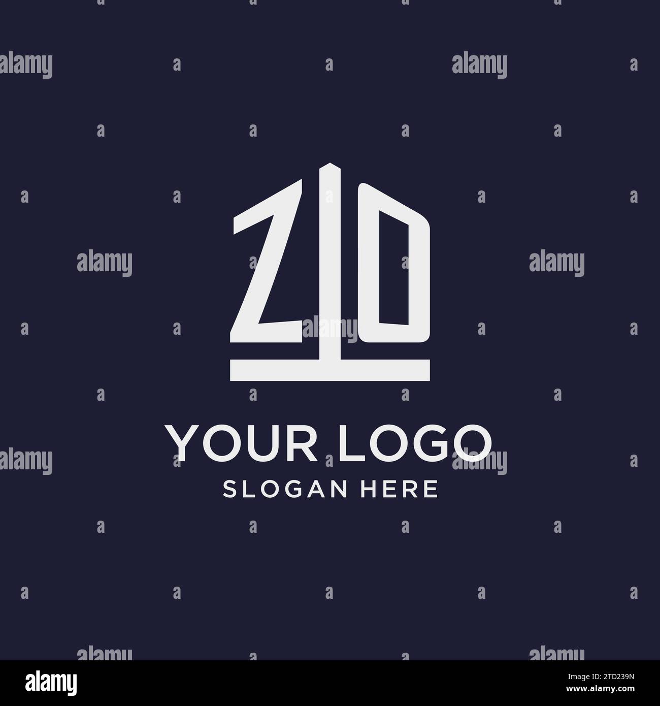 ZO Initial Monogramm-Logo-Design mit Design-Ideen in pentagon-Form Stock Vektor