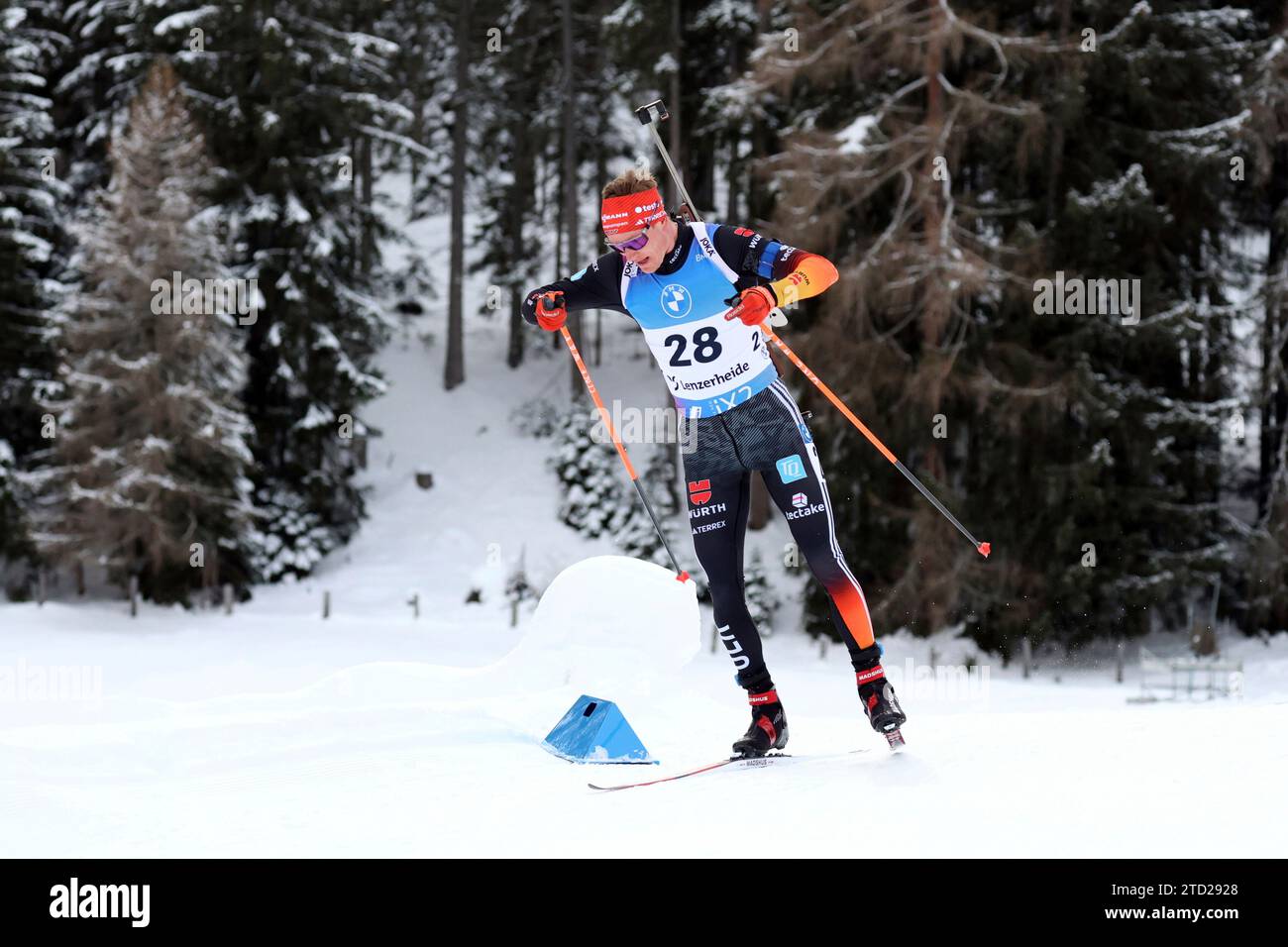 Benedikt Doll (SZ Breitnau/GER) beim IBU Biathlon Weltcup Sprint Herren Lenzerheide 2023 Stockfoto