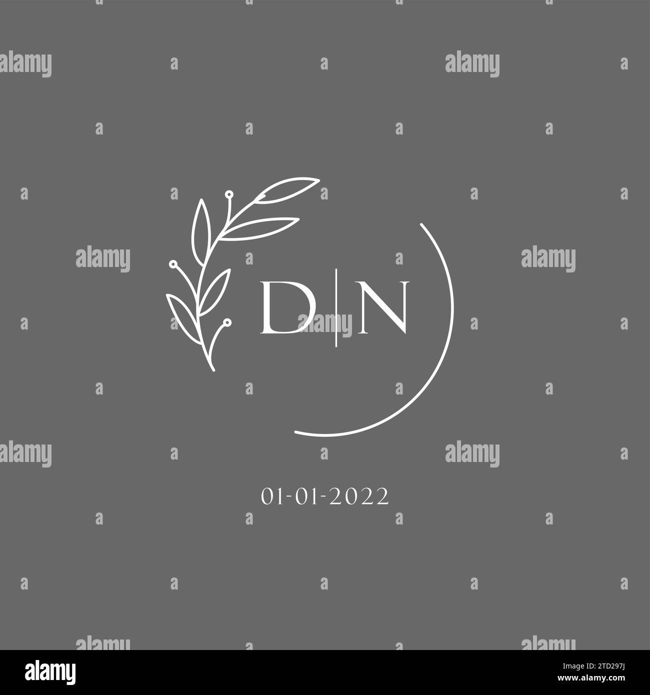 Buchstabe DN Hochzeit Monogramm Logo Design Ideen Vektor Grafik Stock Vektor