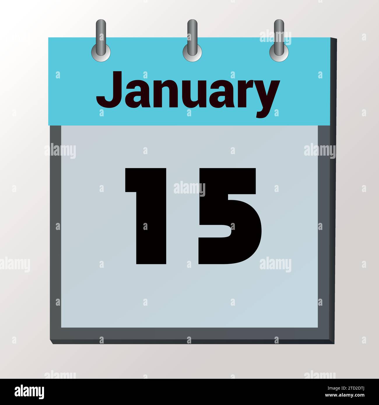 Tag im Kalender, Vektorbildformat, 15. Januar Stock Vektor