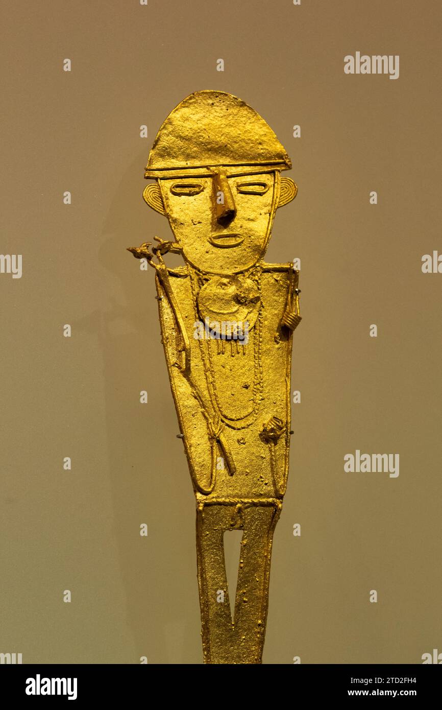 Goldfigur, Museo del Oro, Bogota, Columbia Stockfoto