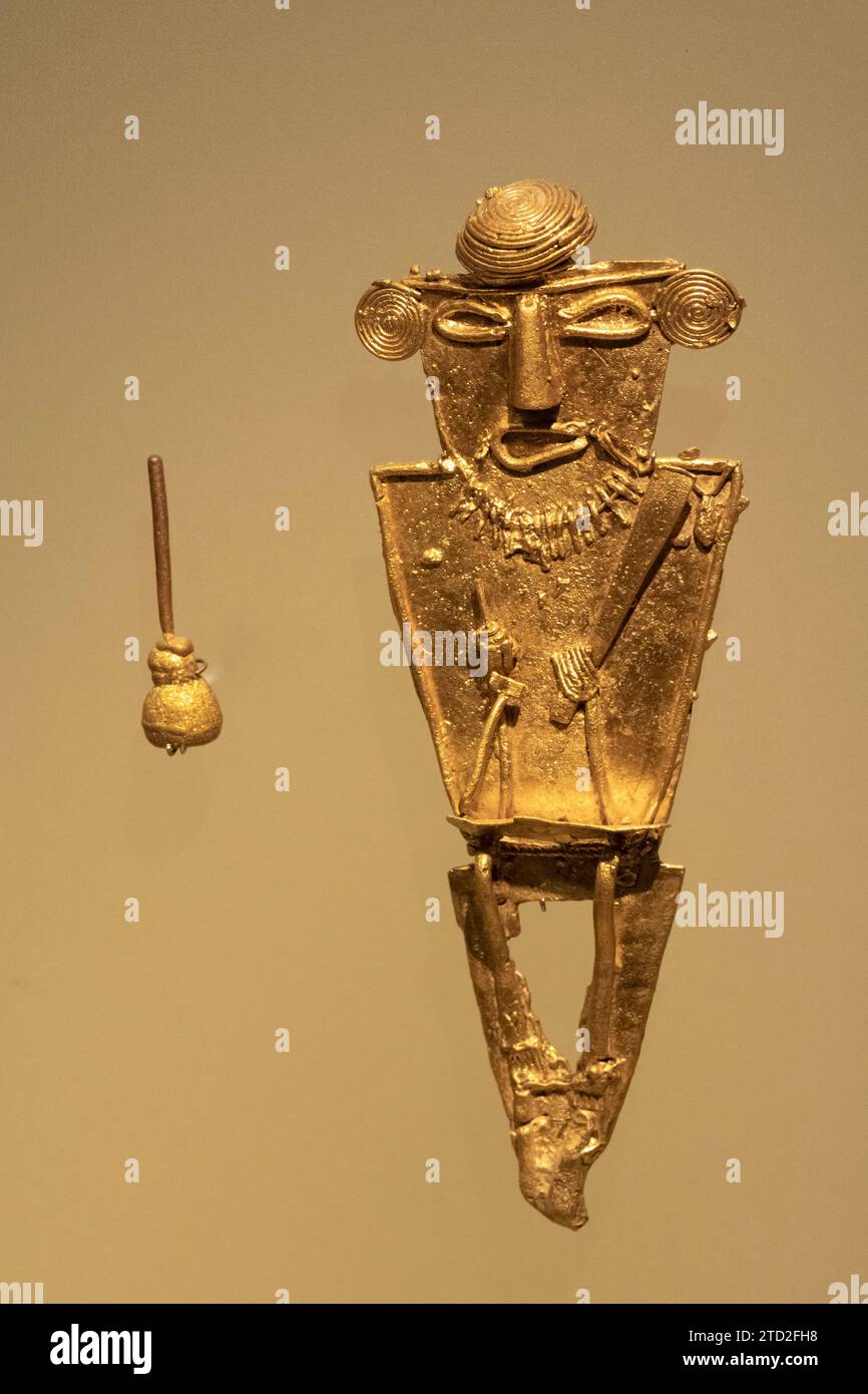 Goldfigur, Museo del Oro, Bogota, Columbia Stockfoto