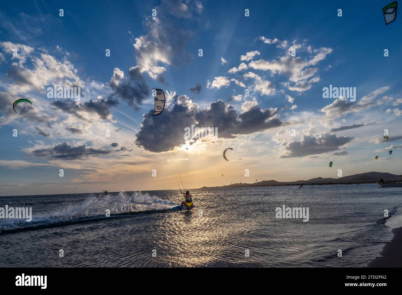 Windsurfen vor Cabo de Las Velas, La Guajira, Kolumbien Stockfoto