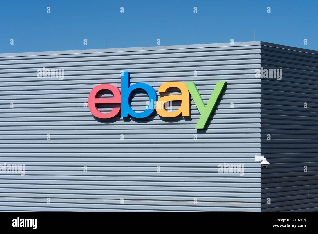 Nahaufnahme des eBay-Schilds im Bürogebäude in Draper, Utah, USA Stockfoto