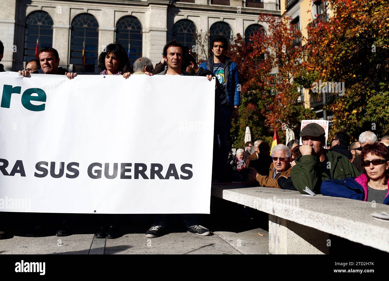 Madrid, 28.11.2015. Unter den Teilnehmern waren der Schauspieler Alberto San Juan, der Anführer von Podemos in Andalusien, Teresa Rodríguez und der Bürgermeister von Cádiz Kichi, und Mauricio Valiente nahmen im Namen von Ahora Madrid Teil. Foto: Oscar del Pozo ARCHDC. Quelle: Album / Archivo ABC / Oscar del Pozo Stockfoto