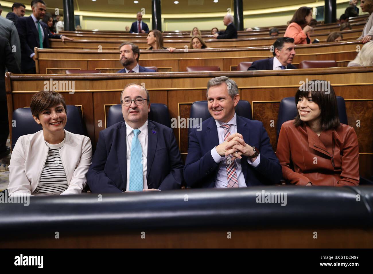 Madrid, 19.04.2023. Abgeordnetenkongress. Plenartagung Erscheinen des Regierungspräsidenten, um über die außerordentliche Tagung des Europäischen Rates am 02/09/2023 und über die Tagung des Europäischen Rates am 03/23 und 2023 Bericht zu erstatten, unter anderem über die Lage in der Ukraine und die Beziehungen zu Marokko. Foto: Jaime García. ARCHDC. Quelle: Album / Archivo ABC / Jaime García Stockfoto