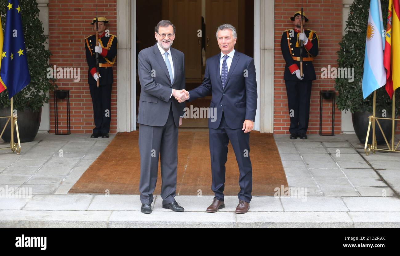 Madrid, 23.02.2017. Treffen im Palast Moncloa zwischen den Präsidenten Mariano Rajoy und Mauricio Macri. Foto: Jaime García ARCHDC. Quelle: Album / Archivo ABC / Jaime García Stockfoto