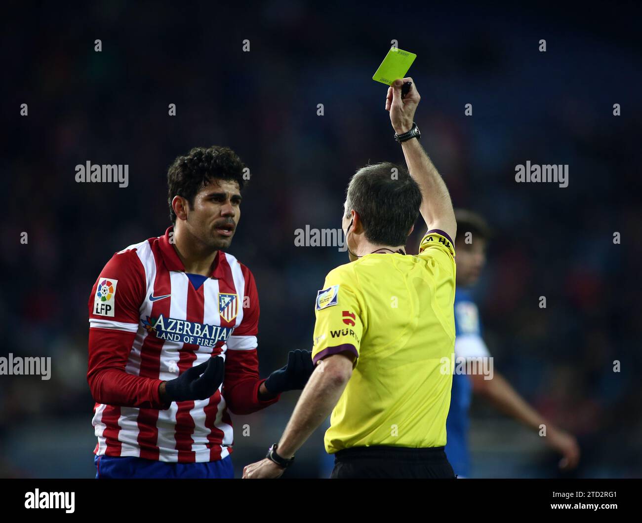 MADRID. Januar 2014. Diego Costa während des Copa del Rey-Spiels zwischen Atletico de Madrid und Athletic Bilbao im Vicente Calderon-Stadion. Bild Oscar del Pozo ARCHDC. Quelle: Album / Archivo ABC / Oscar del Pozo Stockfoto