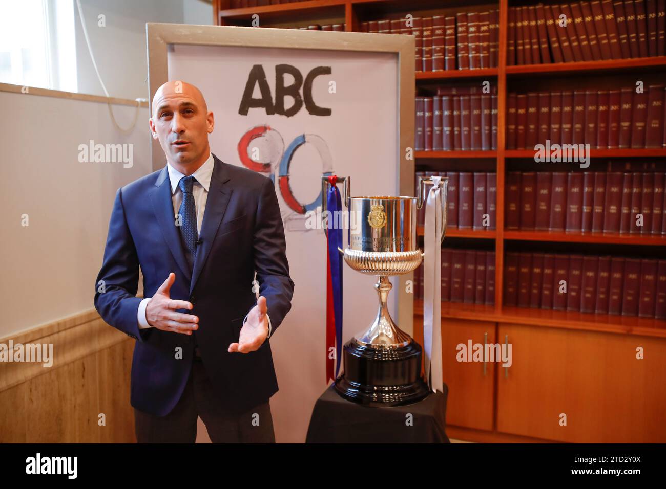 Sevilla, 24.05.2019. Besuch des ABC-Hauses in Sevilla von Luis Rubiales, Präsident des RFEF, begleitet vom Königskalender. Foto: Raúl Doblado. Archsev. Quelle: Album / Archivo ABC / Raúl Doblado Stockfoto