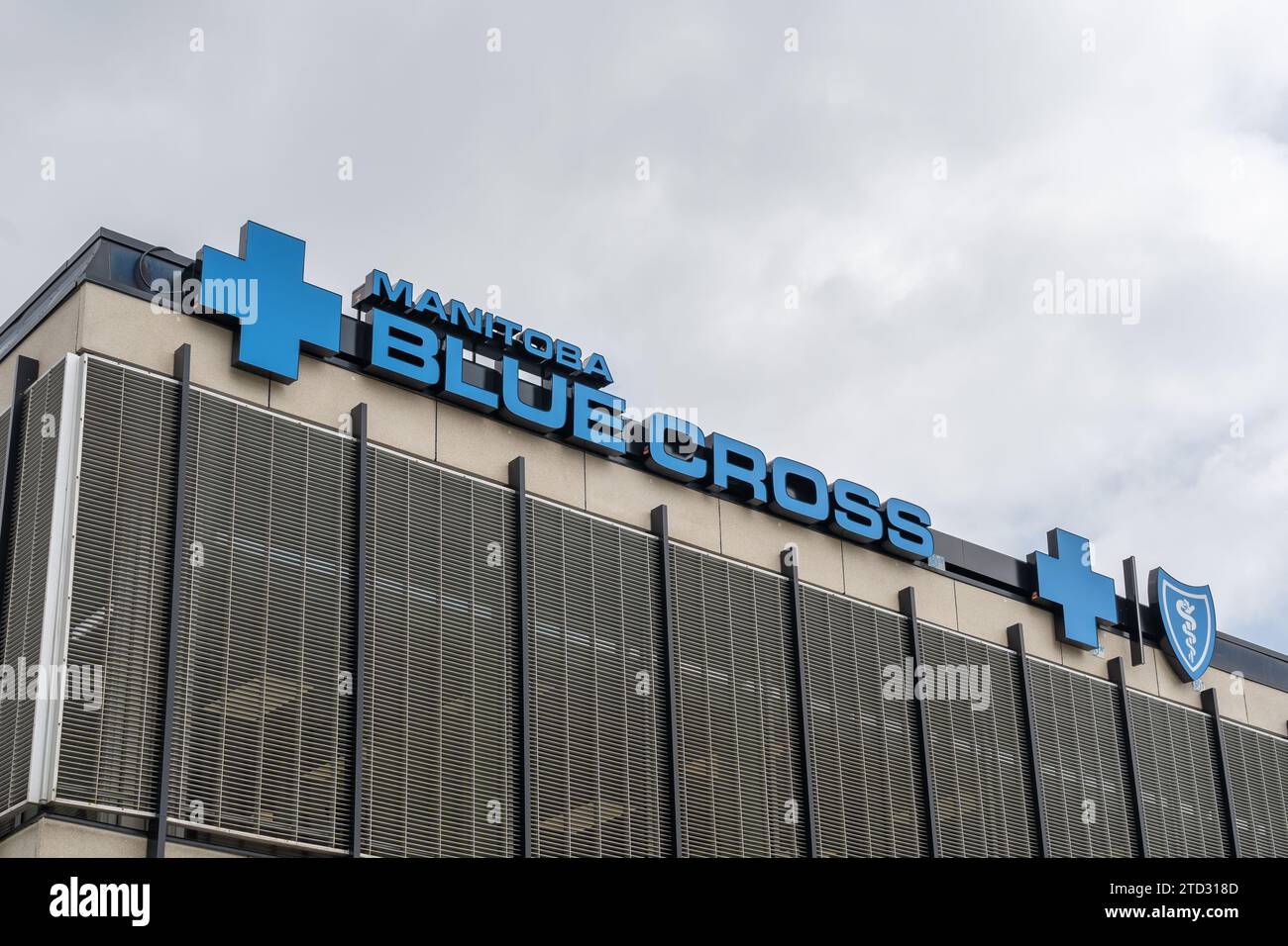 Manitoba Blue Cross Büro in Winnipeg, Manitoba, Kanada Stockfoto