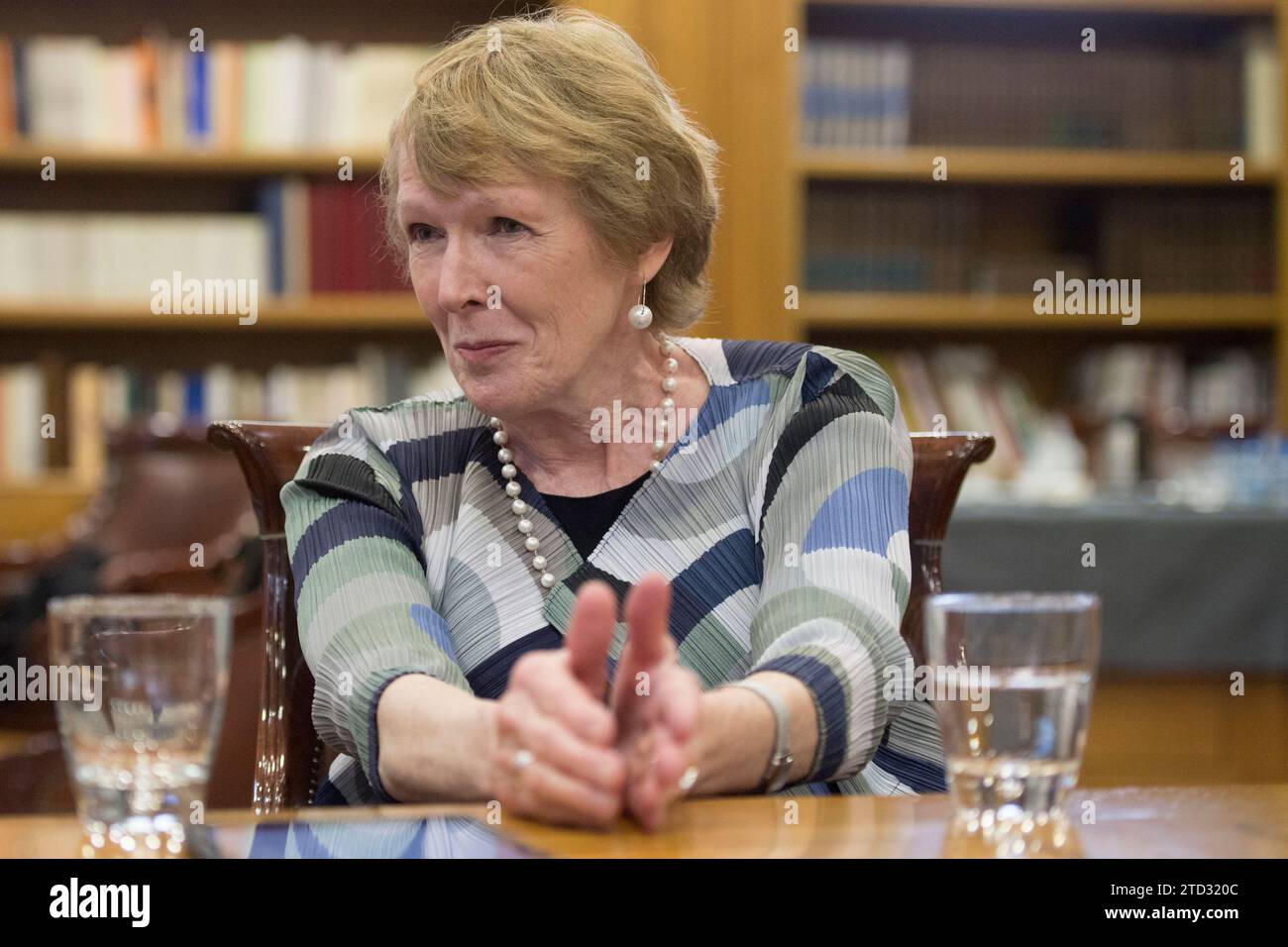 Madrid, 03.11.2019. Interview mit der Oxford-Professorin und Expertin für Geschichte und internationale Beziehungen, Margaret McMillan. Foto: De San Bernardo. ARCHDC. Quelle: Album / Archivo ABC / Eduardo San Bernardo Stockfoto