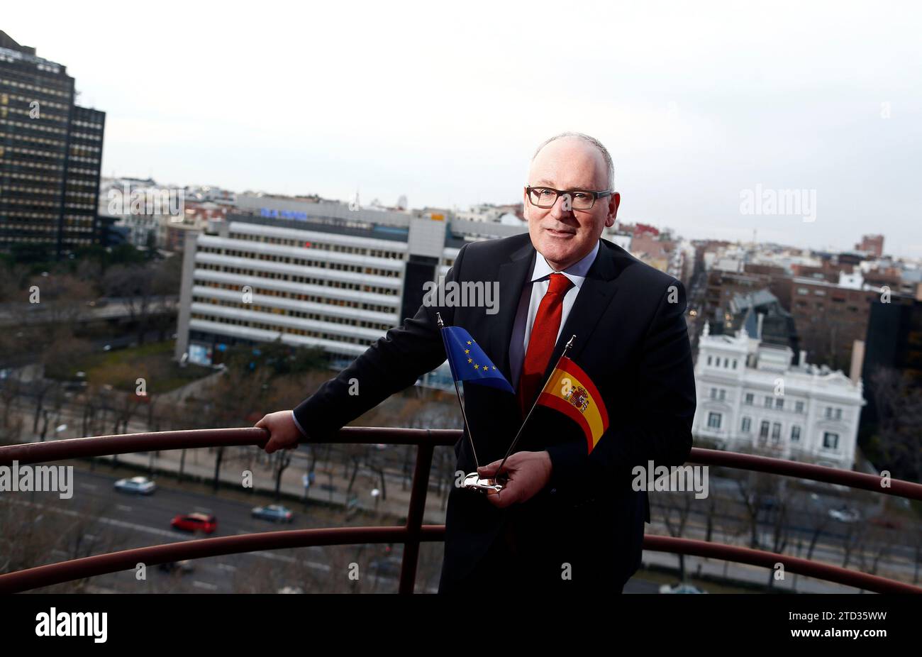 02/19/2015. Madrid, 20.02.20015. Interview mit Frans Timmermans Vizepräsident der Europäischen Kommission. Foto Oscar del Pozo ARCHDC. Quelle: Album / Archivo ABC / Oscar del Pozo Stockfoto