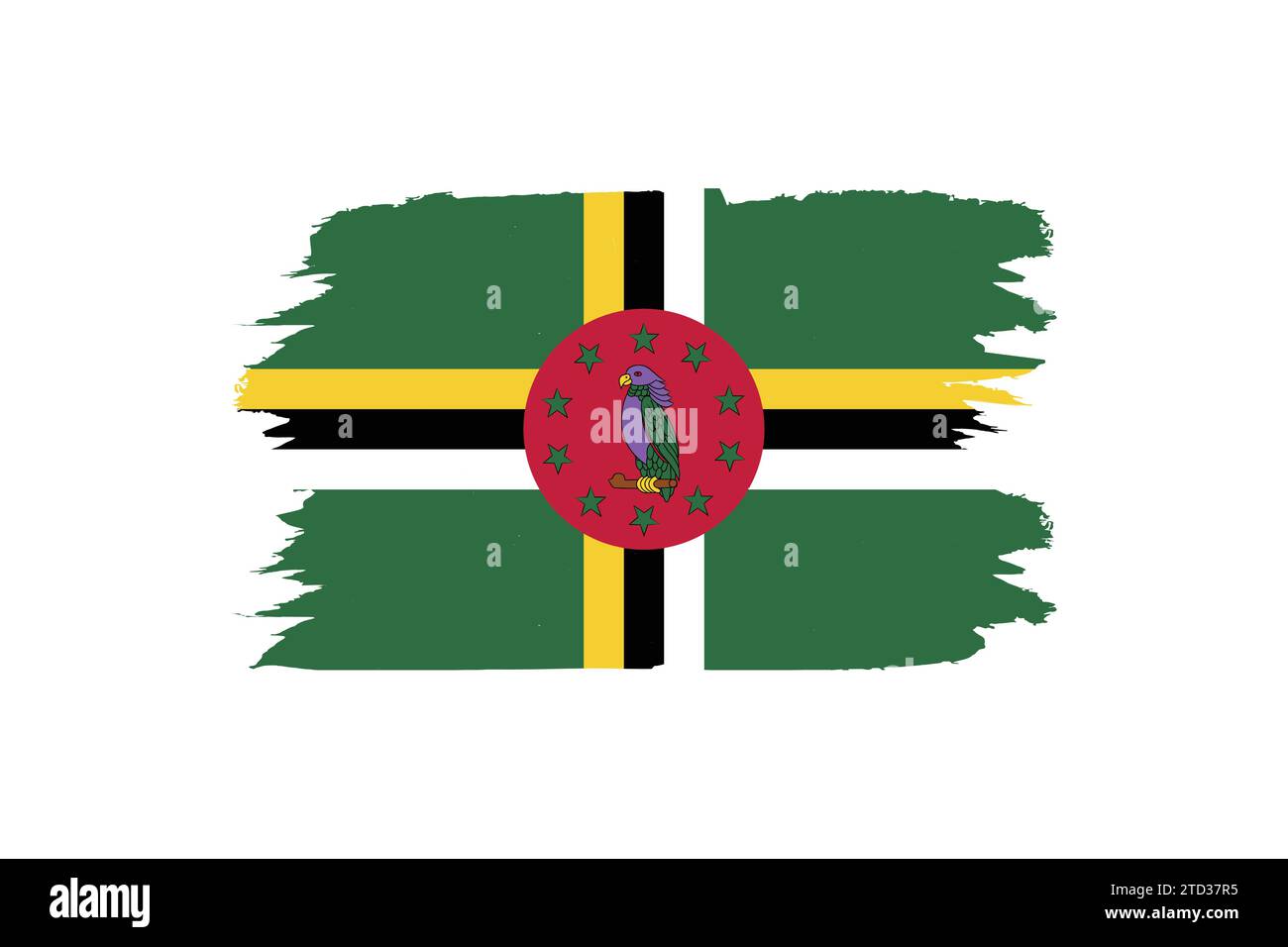 Die Flagge der Republik Dominica als Vektor-Illustration Stock Vektor