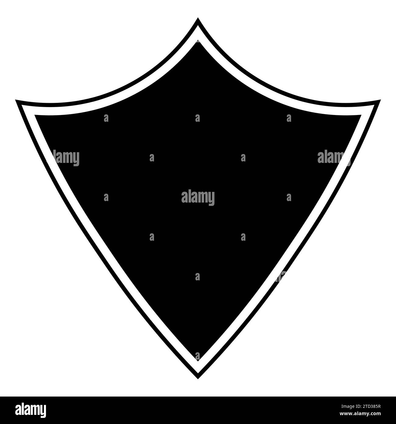 Schwarzes Schild-Symbol auf weißem Hintergrund Stock Vektor