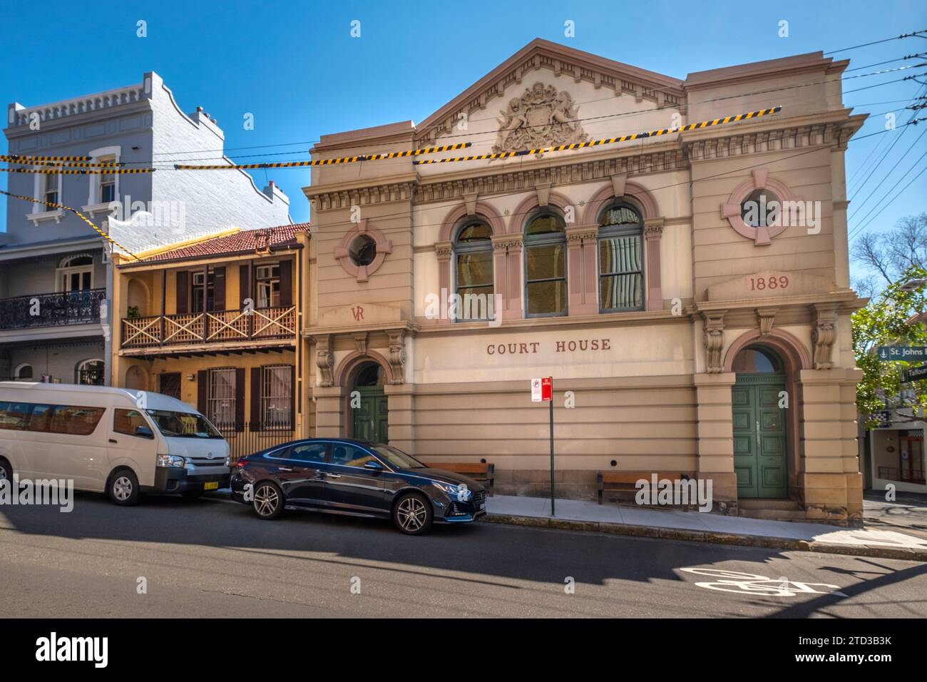 Viktorianische Reihenhäuser in Glebe, Sydney, NSW, Australien. Stockfoto