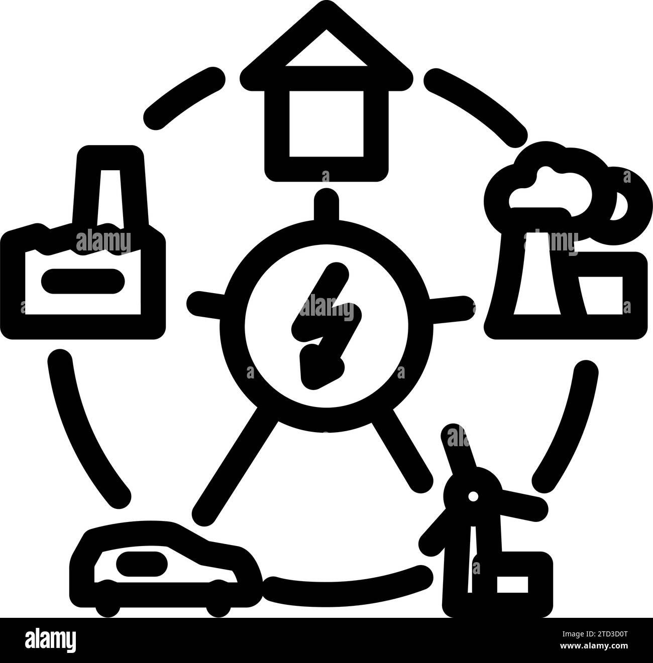 Illustration des Symbols für Smart Grid Energielinien Stock Vektor