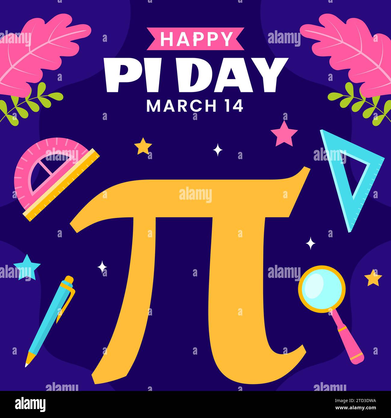 Pi Day Social Media Illustration Flat Cartoon Hand Gezeichnete Vorlagen Hintergrund Stock Vektor