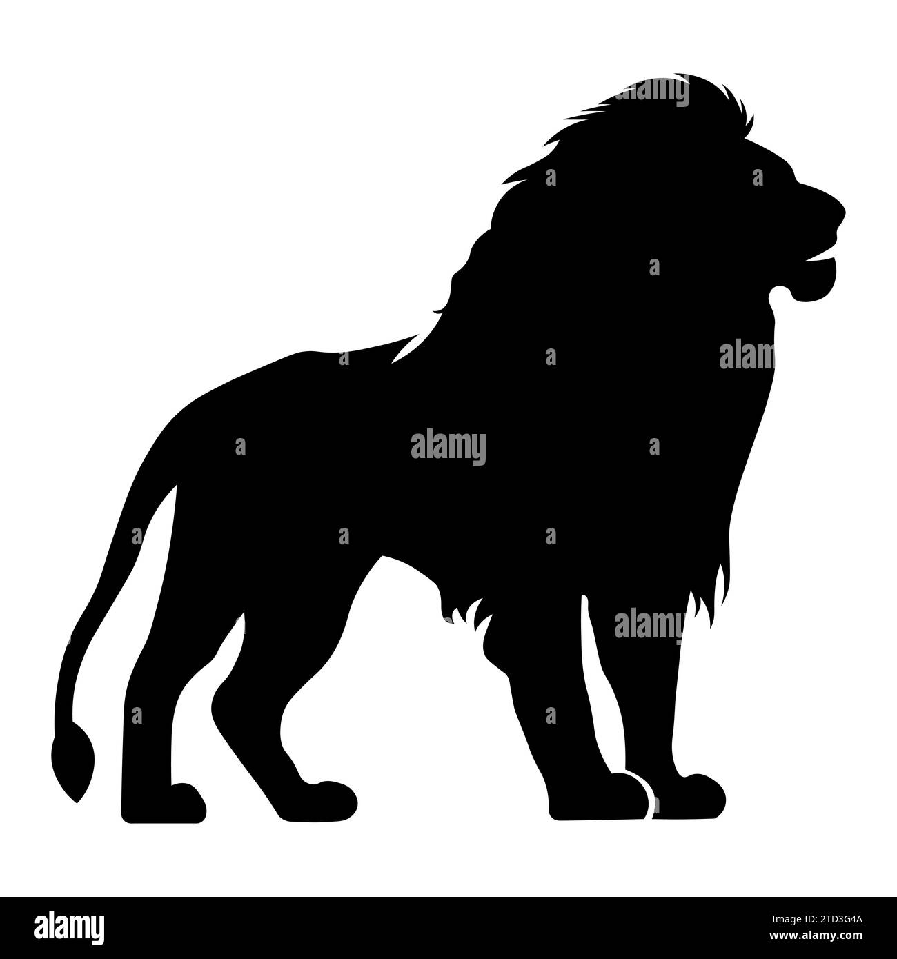 Schwarzes Löwensymbol auf weißem Hintergrund Stock Vektor
