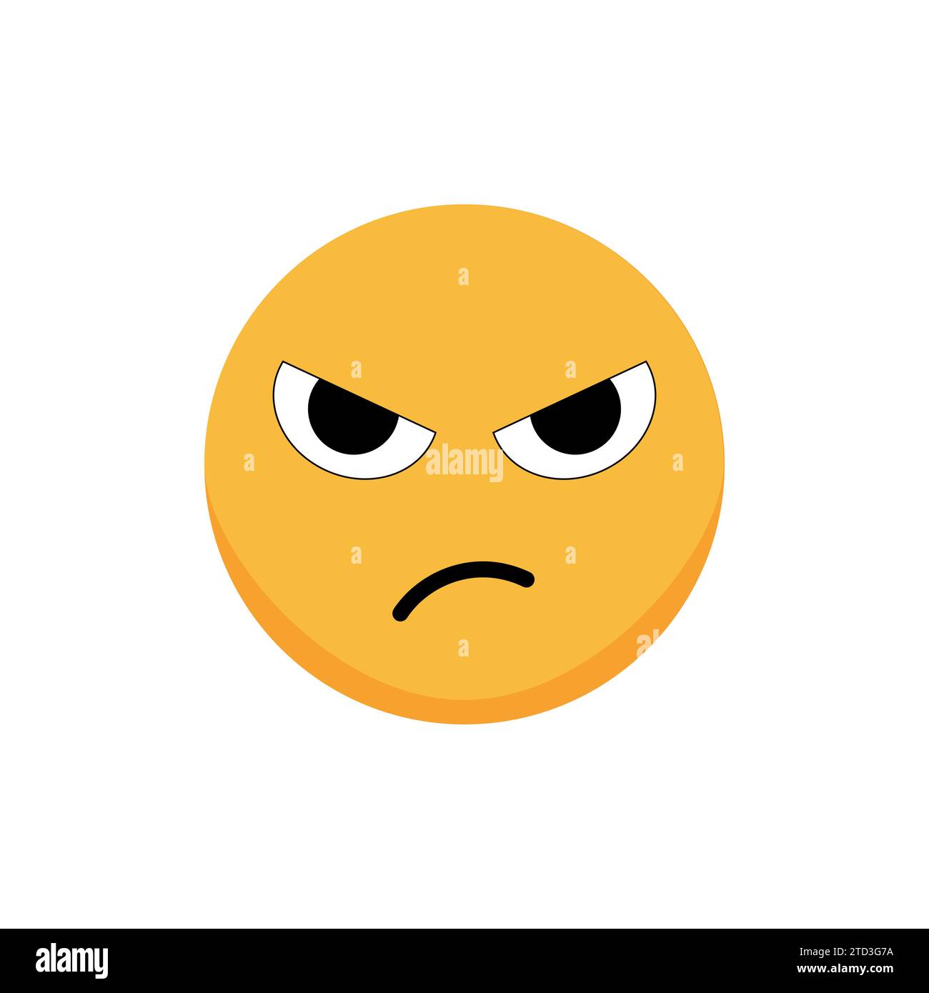 Unzufriedenes Smiley. Comic-Emoji. Illustration des flachen Vektors. Stock Vektor