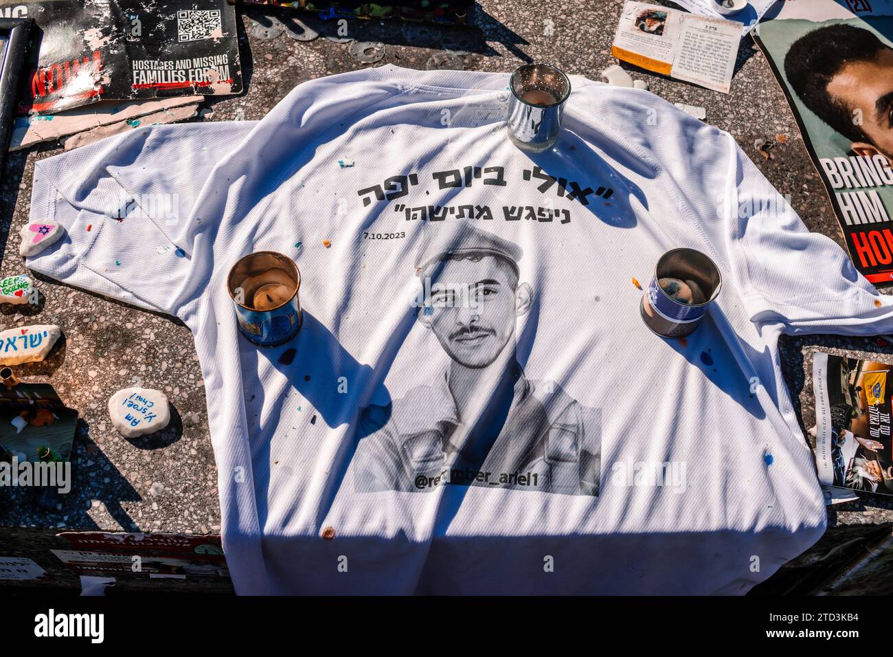 Tel Aviv, Israel 15. Dezember 2023. Gedenkstätte am DizengoffPlatz