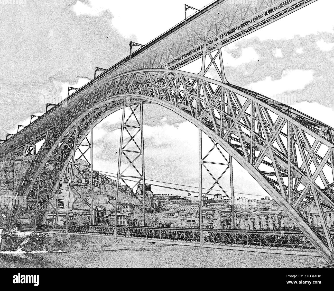 Ponte Luiz I; Eiffelbrücke: Porto:Portugal Stockfoto