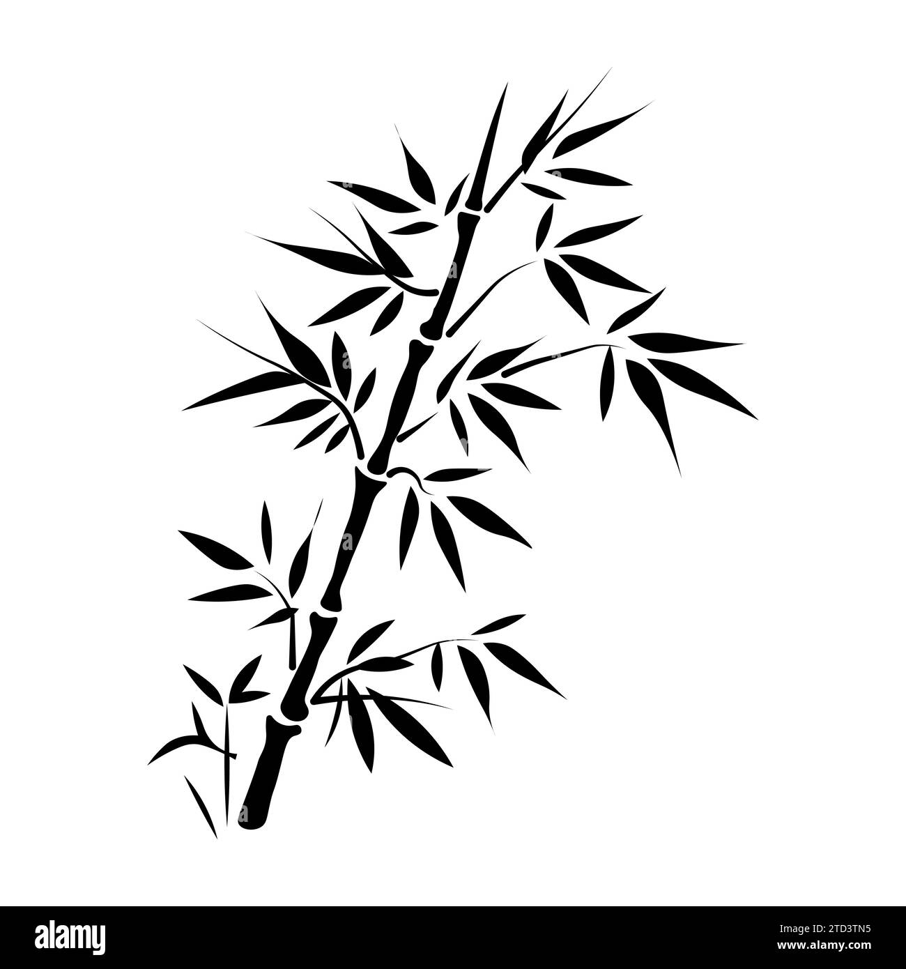 Schwarzes Bambusvektor-Symbol auf weißem Hintergrund Stock Vektor