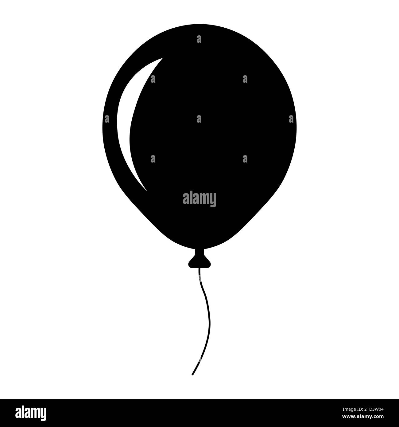 Schwarzes Symbol des Ballon-Vektors auf weißem Hintergrund Stock Vektor