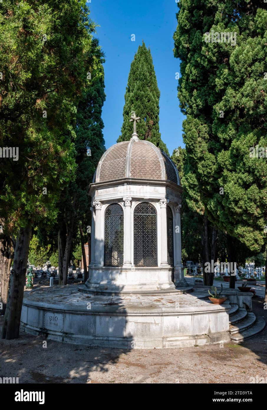 Gräber auf dem zentralen Friedhof von Venedig, Friedhofsinsel San Michele, Venedig, Italien Stockfoto