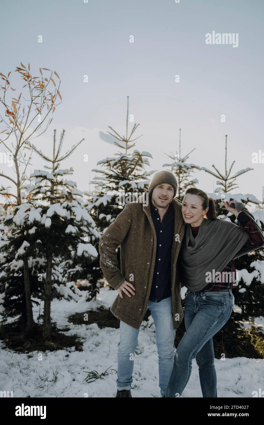 Liebhaber im Schnee Stockfoto